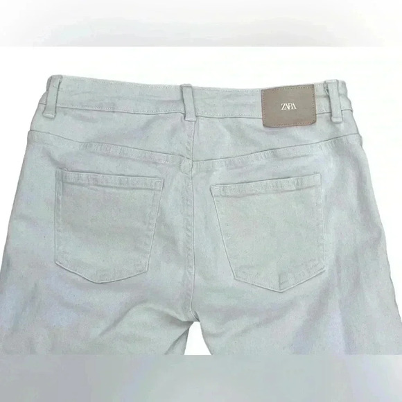 ZARA cream speckled straight jeans in size 8. - Picture 4 of 6